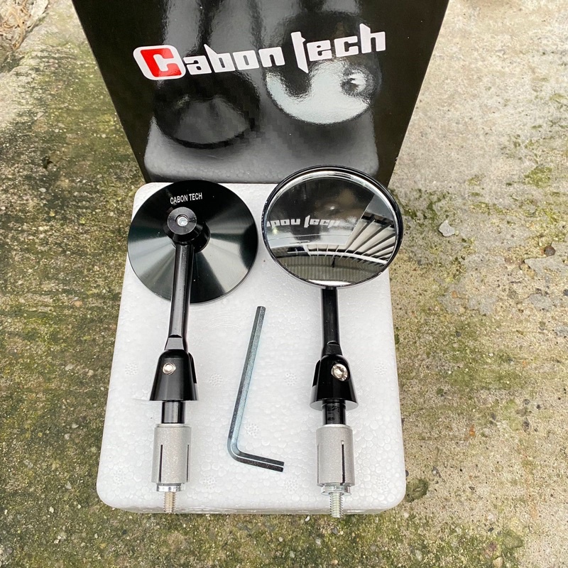 SPION JALU BAR END BULAT CEMBUNG TERMURAH UNIVERSAL NMAX PCX AEROX SCOOPY BEAT VARIO VESPA FINO ADV-Black cabontech