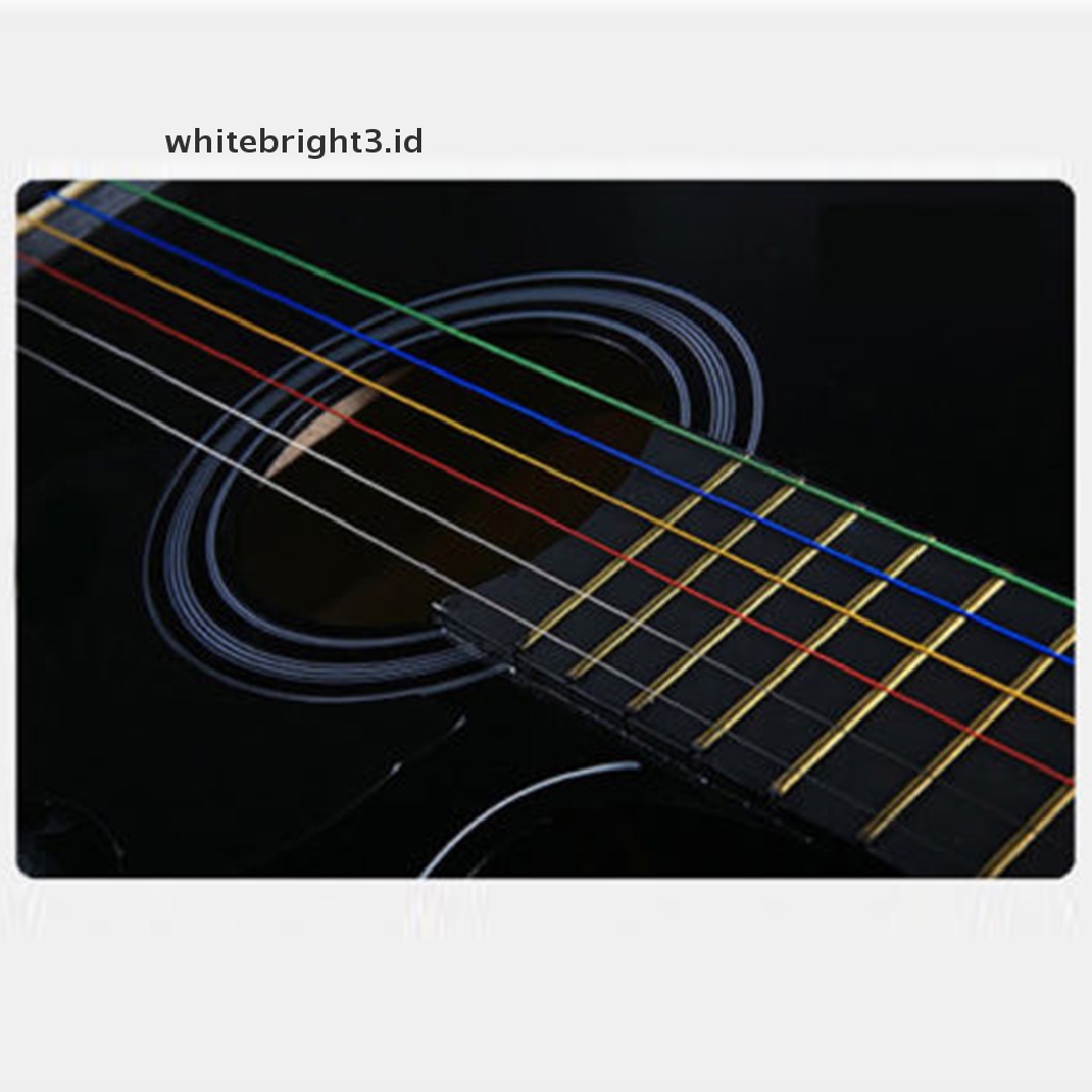 (whitebright3.id) 6pcs / Set Senar Warna Pelangi Untuk Gitar Akustik Tas Ransel Wanita Bahan Kanvas Warna Polos6pcs / Set Senar Warna Pelangi Untuk Gitar Akustik