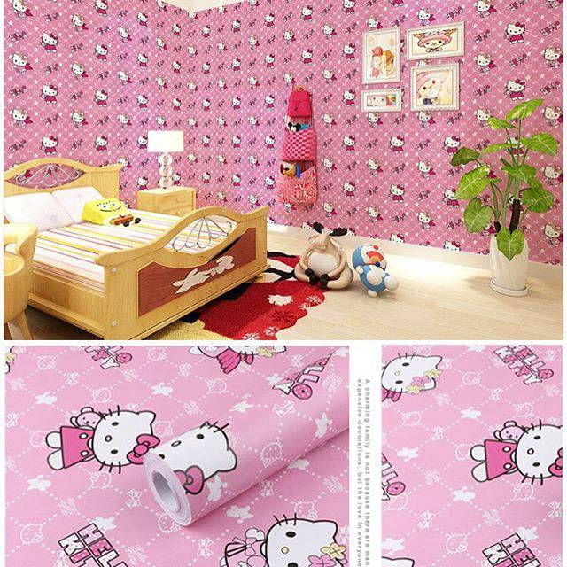 Wallpaper Dinding Motif Hello Kitty Kotak