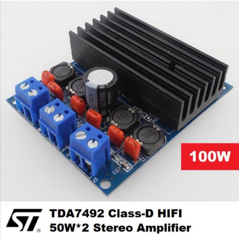 TDA7492 Modul 100W 2x50W Class D HIFI Stereo Power Module Amplifier