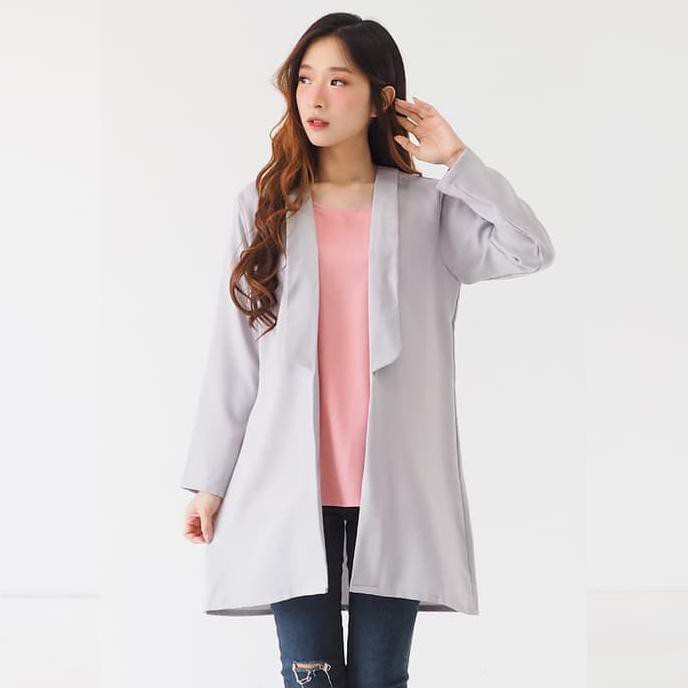 Promo Termurah  Zemira Tunik Muslim Hijab Wanita, Risya Tunic Grey Terbaru