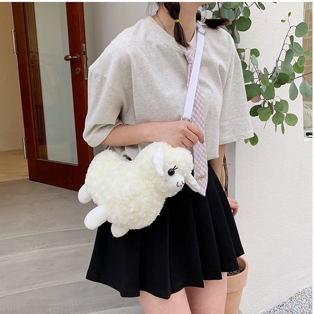 ALPACA PLUSH SLING BAG CUTE KOREAN STYLE