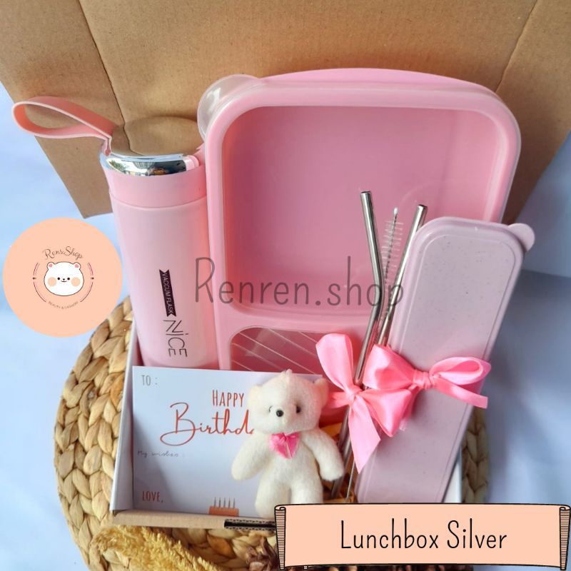 Ready - Hampers Lunch Box Set Hampers Kotak Makan Hampers Tumbler Kaktus Kado ulang tahun cowok cewek premium