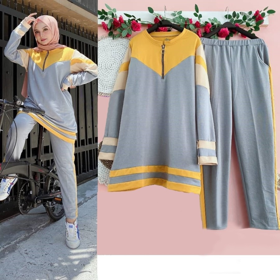 setelan gowes kaos gowes celana gowes kaos gowes lengan panjang jumbo stelan goes gadis desa wanita