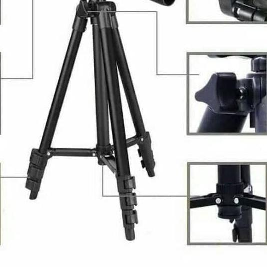 ➼ TF-3120 Tripod Stainless with 3x Extend Leg - Tripod Tefeng 3120 + Free Holder U + Tripod Bag ➢