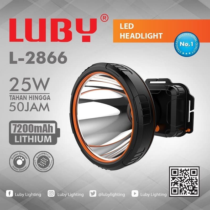 [GRAND MEDIA] SENTER KEPALA LED LUBY 25W WHITE L-2866 + FREE ADAPTOR CHARGER