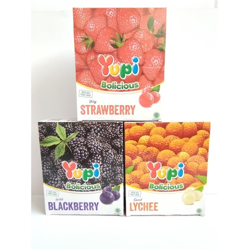 

✅Yupi Gummy Candy 500 Bolicious 5gram 24pcs Box / PERMEN YUPI BOLICIOUS 120gr / YUPI BLACKBERRY / YUPI LYCHEE / YUPI STRAWBERRY