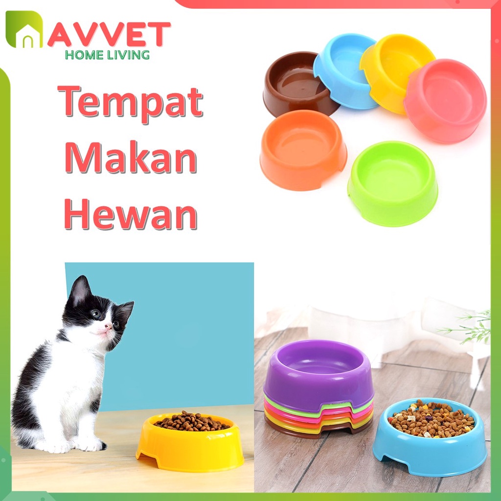 AVVET Tempat Makan Kucing Mangkok Minum Hewan Doggy Lucu Mangkok Makan Hewan Single Pet Food Bowl Import Murah