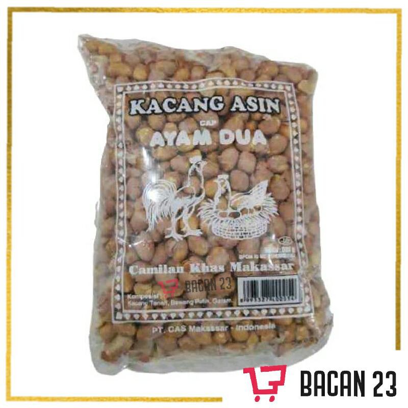 Kacang Asin Ayam Dua 500gr / Cemilan Oleh Oleh Khas Makassar / Bacan 23 - Bacan23