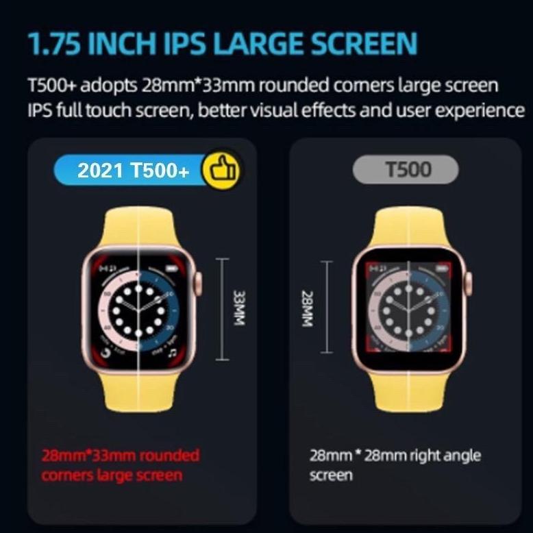 Cod Garansi T500 / T55 / T500+ / T600Pro Y68 / W26+ Pro W27 Smartwatch Jam Tangan Pintar Bisa Ganti 