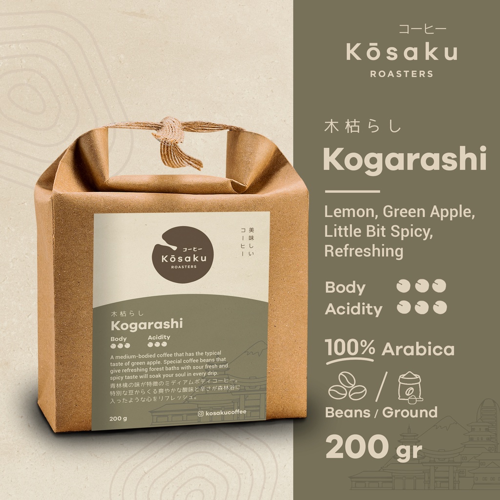 

Kosaku Kogarashi Coffee 200gr Biji Kopi Arabika - Coffee Beans