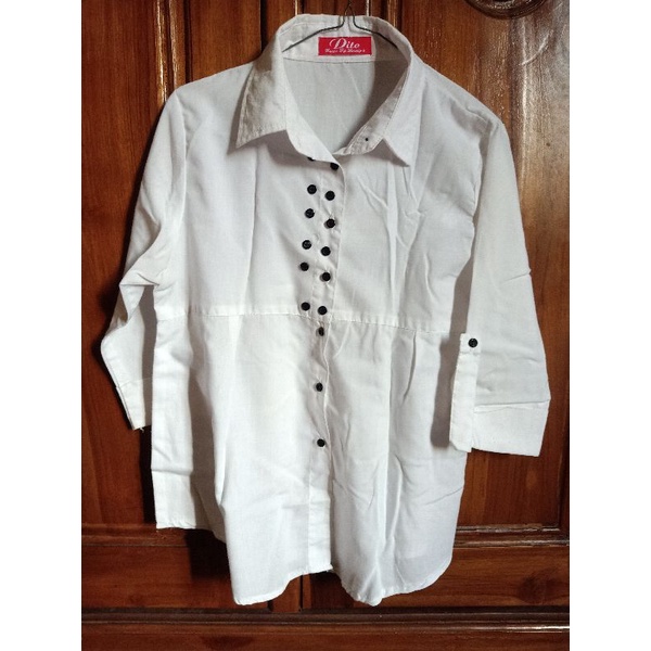 blouse putih polos (preloved)