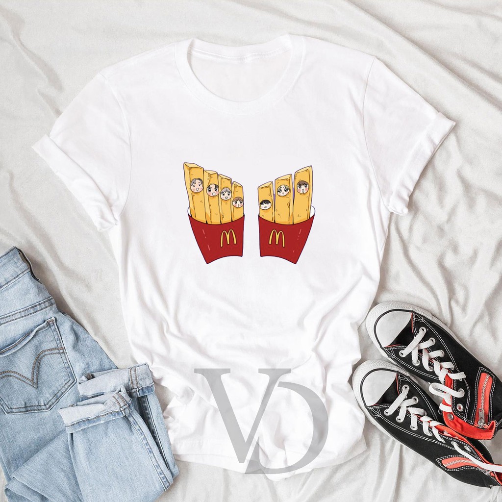 kaos bts x mcd  mc donald / baju army bts big hit entertainment / jumbo / tshirt tee / oversized tee