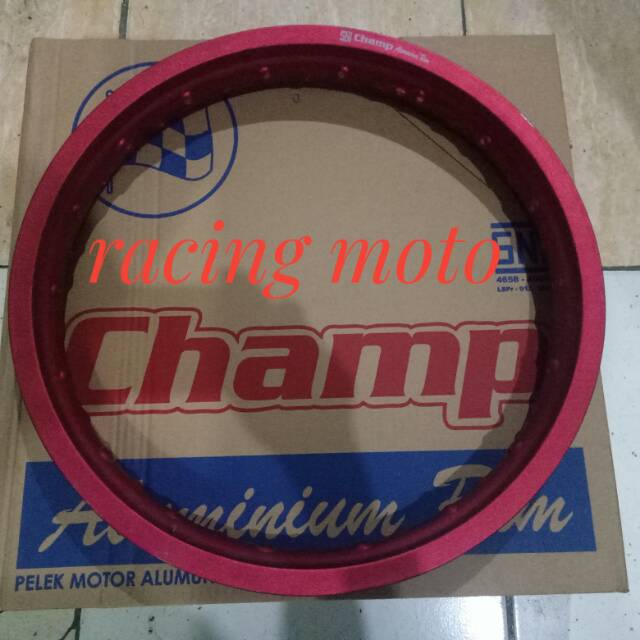 VELG CHAMP VELG MOTOR JARI-JARI HOLE 36 MERAH KULIT JERUK RING 17 LEBAR 185