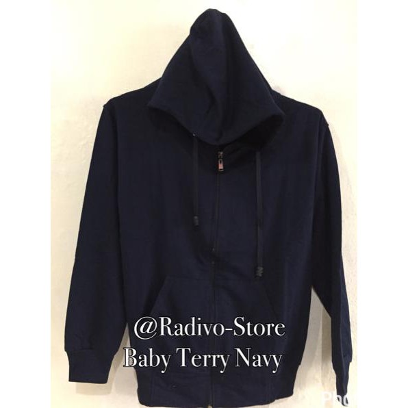 Size Xxl - Jaket Polos Hoodie Zipper Baby Terry