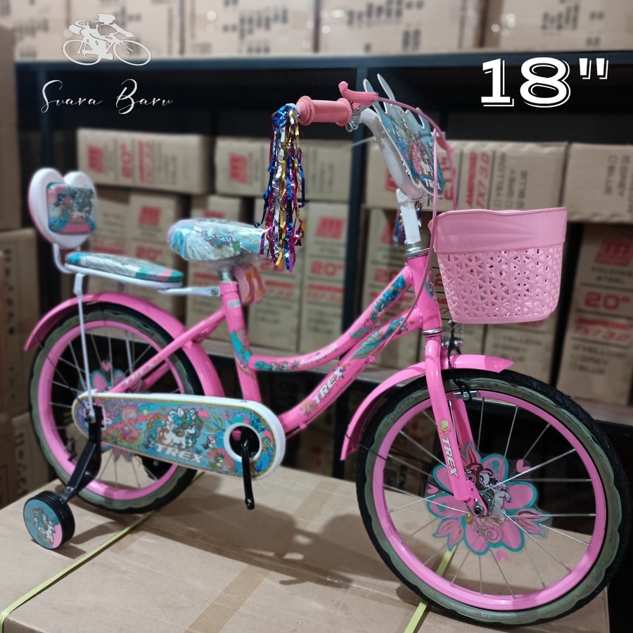 Sepeda keranjang Mini Anak CTB TREX MERMICORN 16 18 Inci