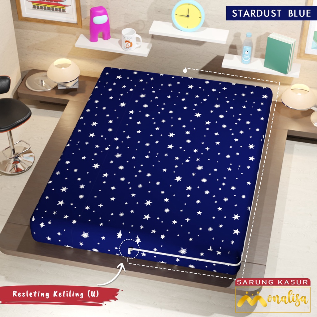 Monalisa Premium Sarung kasur Uk 160/180 T 15/20 - Stardust Blue