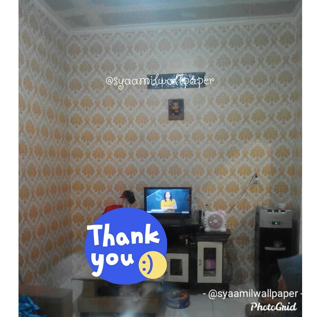 Wallpaper Murah - Wallpaper Dinding Stiker Dinding - Wallpaper Dinding Minimalis - Motif Batik Gold