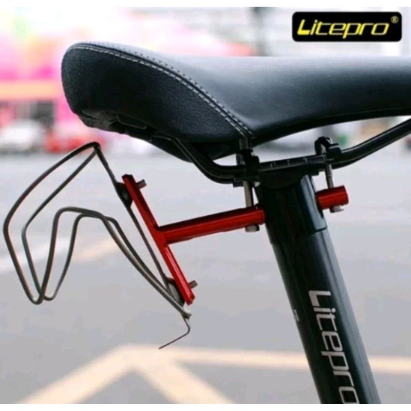 Adaptor dudukan bracket seatpost litepro holder bottle botol cage bidon tempat rack adapter sepeda lipat folding bike seatpost seli litepro