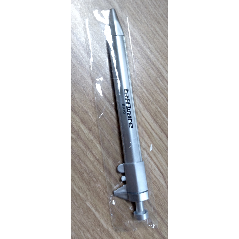 Taffware Pena / Pen Pulpen Multifungsi Ballpoint Pen Caliber Measuring Tool Scale Ruler - Silver