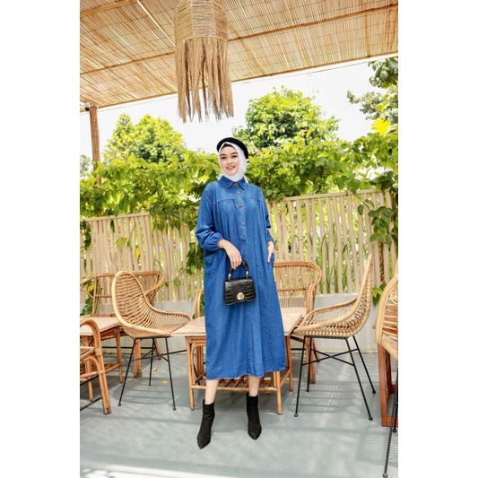 Lavie Jeans wash, midi dress jumbo