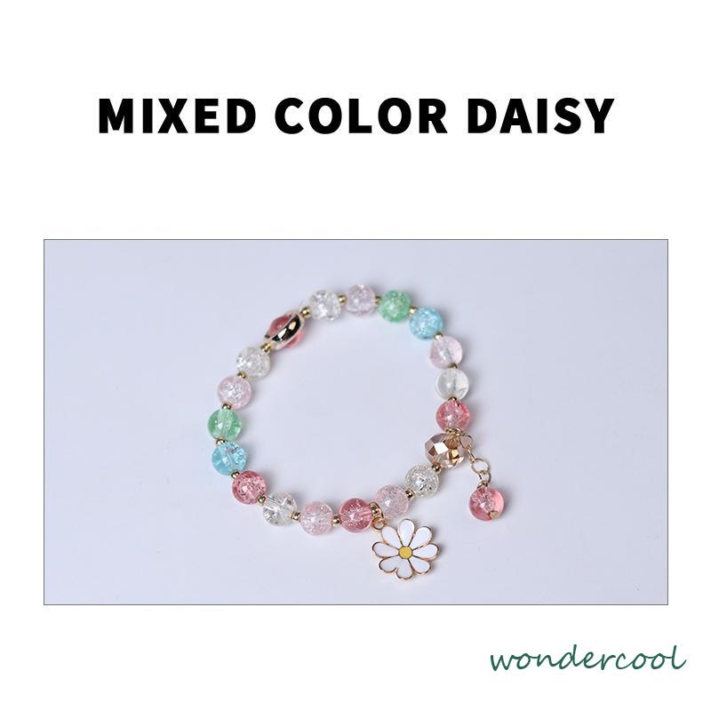 Gelang Rumbai Bunga Daisy Kristal Korea Wanita Gadis Gelang Perhiasan Aksesoris-Won