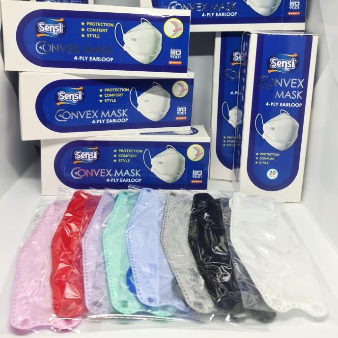 Masker Sensi Convex 4 Ply Satuan 45-captikus Kualitas Baik