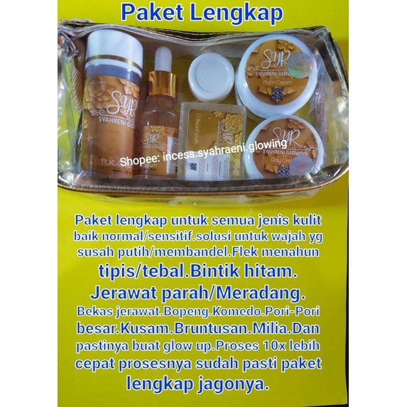 BISA COD BPOM SKINCARE PAKET LENGKAP SYAHRENI GLOWING SET SYAHRAENI ORI SYR KRIM CREAM SIANG MALAM s