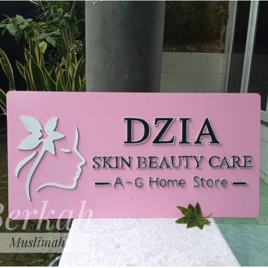 Indoor 80x40 t4 lampu/Papan Nama Mdf toko butik kafe tempat usaha/plang dzia 8 kg