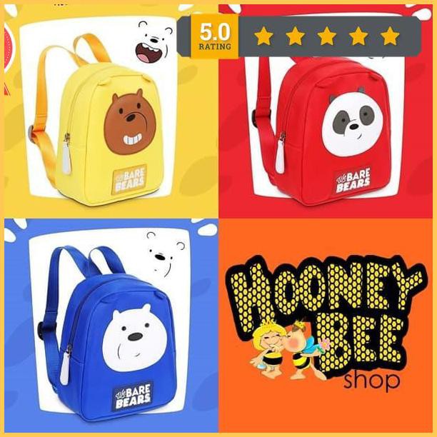 Japan Quality - Tas We Bare Bears Miniso Ransel Anak Kid Import - Grizzly Gratis889