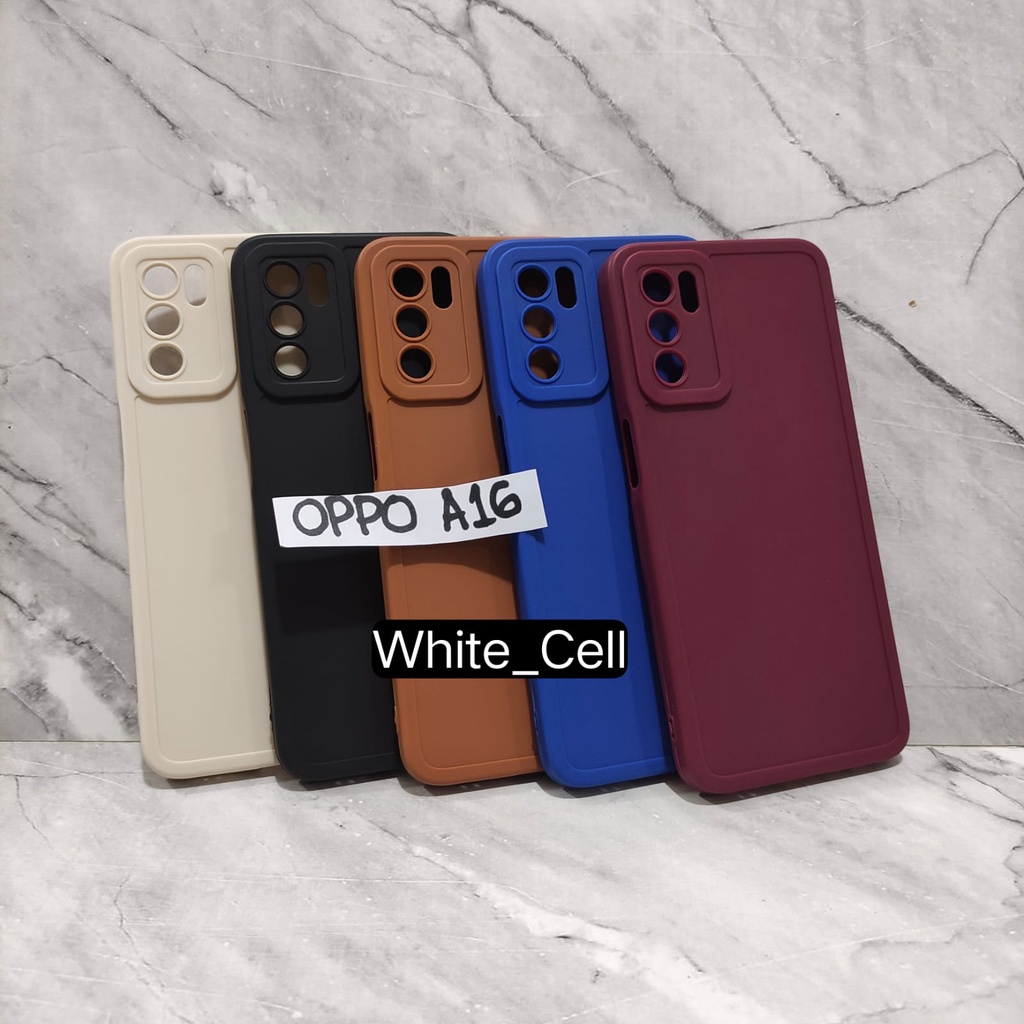 SoftCase Pro Camera Silicon Matte Case Full Cover Oppo A15 A15S A16 A76 A36 A96 Realme 9i White_Cell