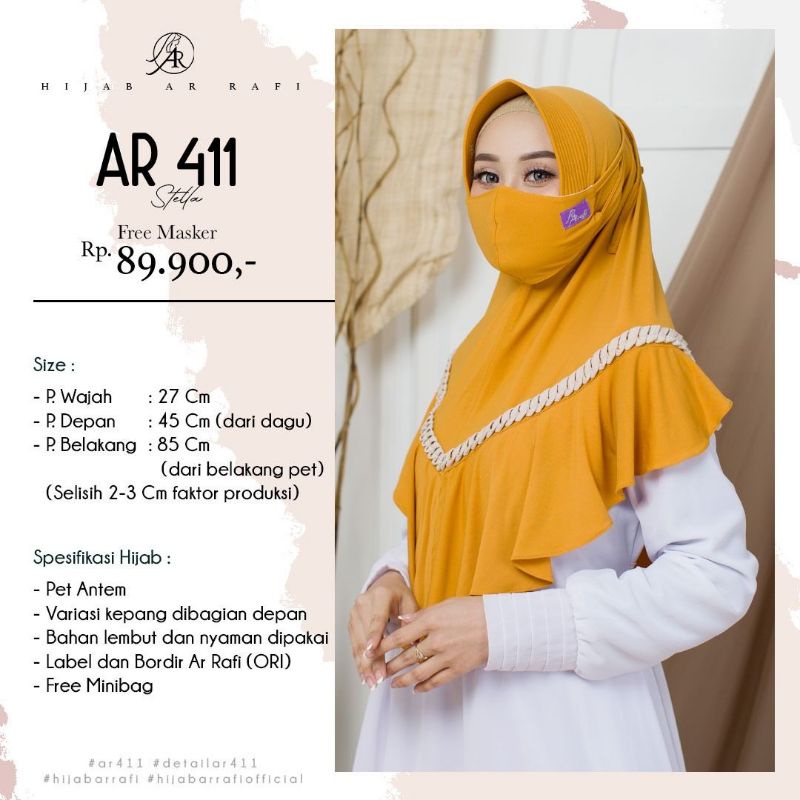 HIJAB ARRAFI AR 411 HIJAB MASKER TERBARU 2021 TERLARIS