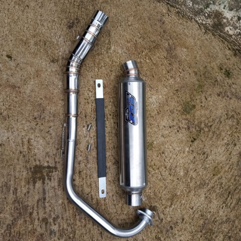 Knalpot racing dos 30 cm inlet 50 mm bulat jenong satria fu injeksi vixion old nva nvl sonic supra g