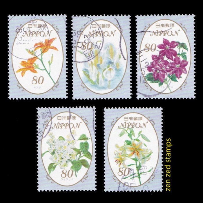 

0302 Perangko Jepang 2013 Seasonal Flowers - Summer 5v Used