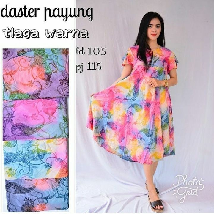 DASTER PAYUNG AURORA Rayon Adem Murah Ada Kancing Depan ( Busui friendly ) TERBARU MOTIF PELANGI KEKINIAN / daster ibu bumil baju daster batik wanita daster bali rayon premium lengan pendek murah Populer