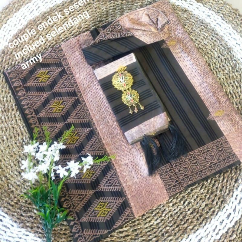 SET COUPLE ENDEK SESEH BORDIR/cople/kamen endek/kamen