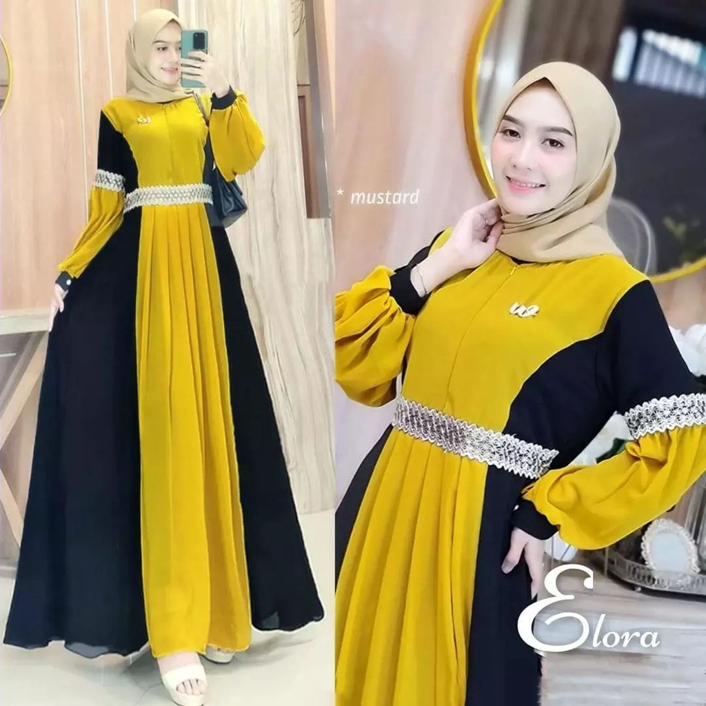 ELORA MAXY BL CERUTY BABYDOLL FULL PURING MIX RENDA LD 110 CM PB 137 CM GAMIS WANITA TERBARU 2023 KEKINIAN DRESS CERUTY BABYDOLL PREMIUM MAXI DRESS LEBARAN TERBARU