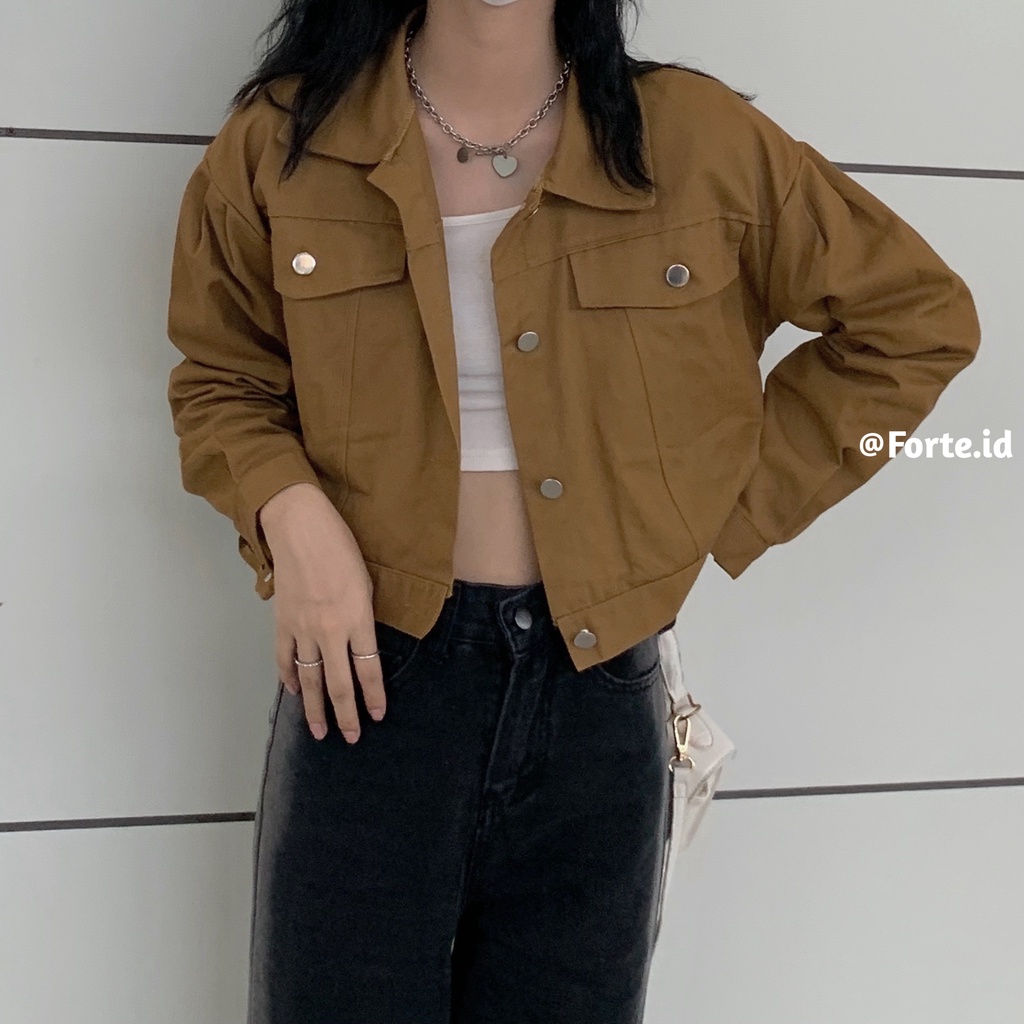 Jaket Denim Wanita Korean Terbaru Style Outer Crop Import Jacket Jeans