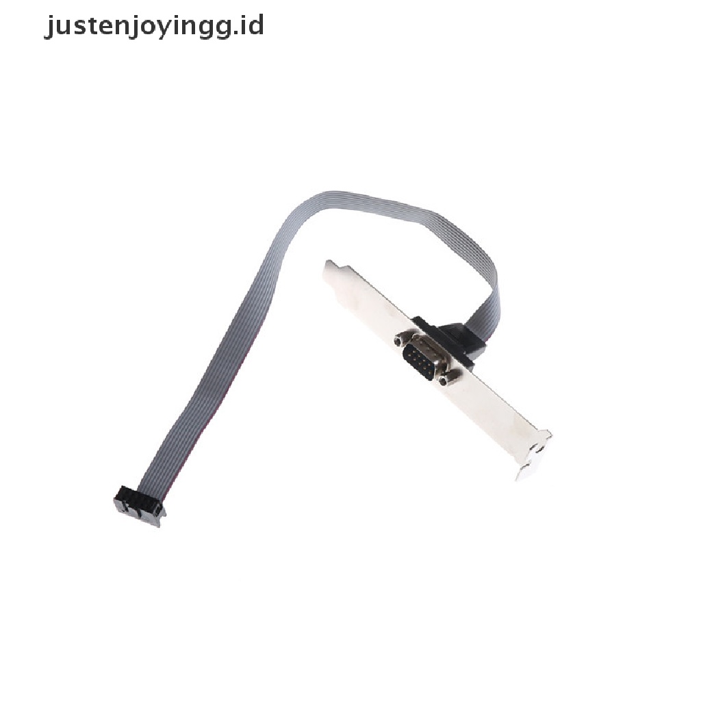 // justenjoyingg.id // Motherboard Serial 9Pin RS232 DB9 Com Port Ribbon Cable Connector Bracket Slot ~