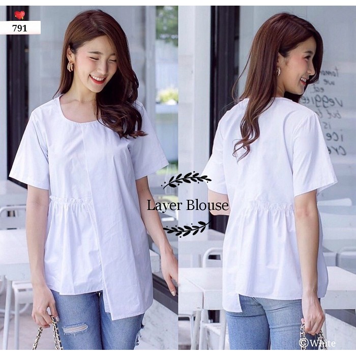 Pakaian Wanita Atasan 791 Blouse Berlapis Katun Paris Shopee Indonesia
