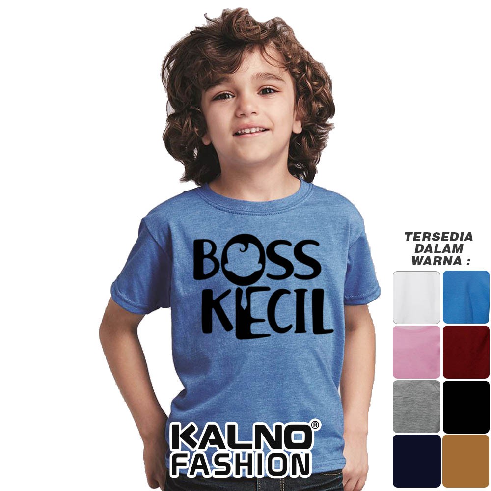 Baju Anak Print Sablon BOSS KECIL DASI 119 - Anak Anak Umur 1 -  7 Tahun Ukuran S M L XL Bahan Katun