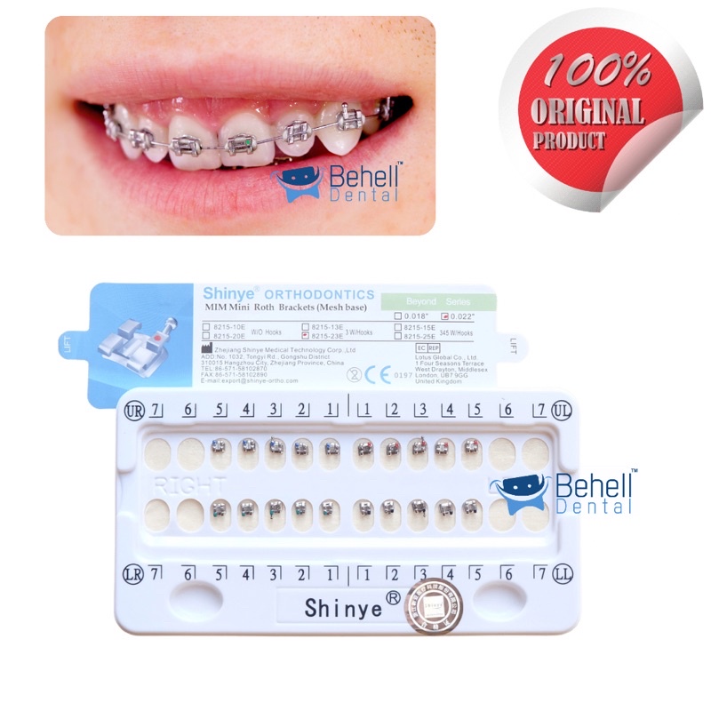 ORIGINAL BRACKET BEHEL SINYE S-ORTHO Mim Mini Roth With Hook // Bracket Kawat Gigi Ortho Untuk Perawatan / Perbaikan / Metal Metalic Metalik Braces Orthodontic / Behelldental