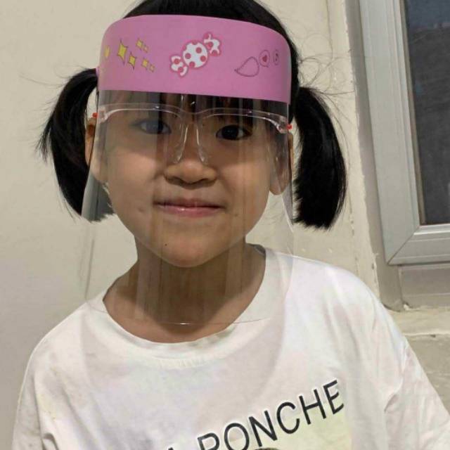 Pf Kacamata masker face shield anak gambar warna