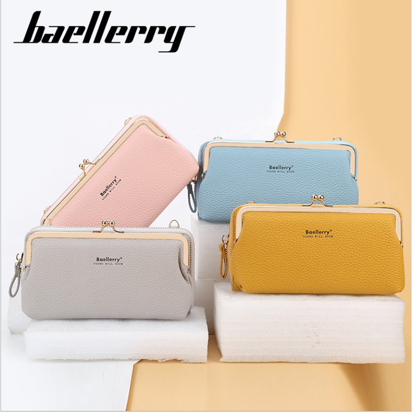 HS / Tas Selempang Kulit Wanita Dompet Cewek Multifungsi Tekstur Kulit Jeruk Baellerry N8599