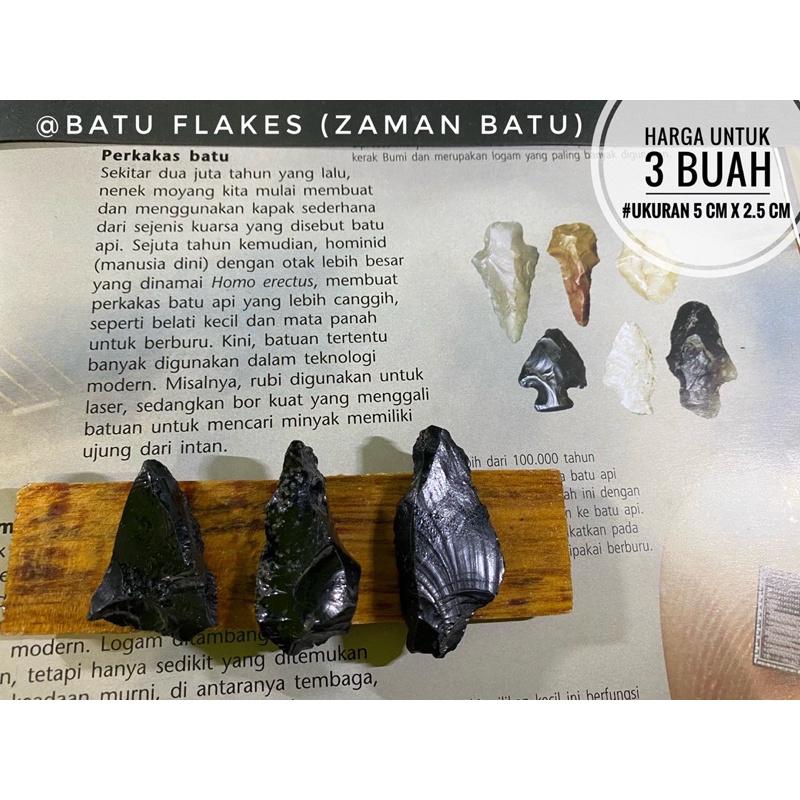 Batu Flakes Purba C16 atau Alat Alat Serpih Temuan atau Mata Tombak Paleolitikum atau Kapak Batu Tem