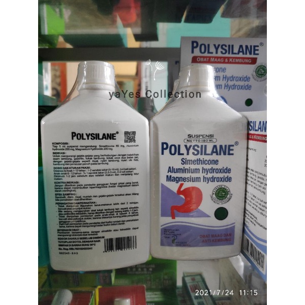 Polysilane Cair 180 ml - 100 ml polisilen obat sakit maag &amp; Anti Kembung