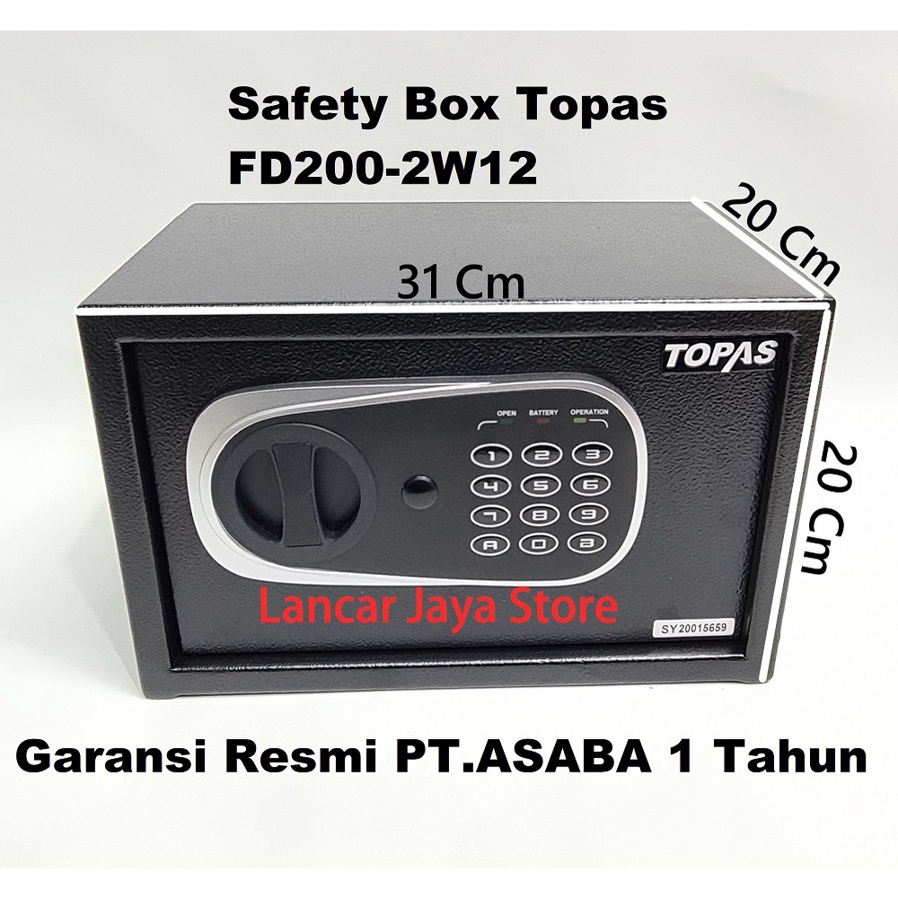 Brankas Digital/Safety Box/Safe Deposit Box/Cash Box Topas FD200-2W12