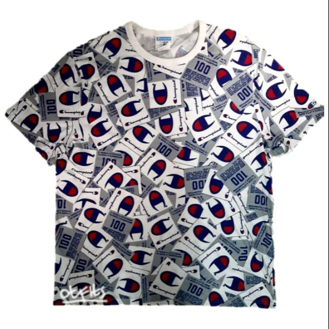 Baju Kaos Tshirt Champion 100 Years Edition Casual Pria Wanita Original
