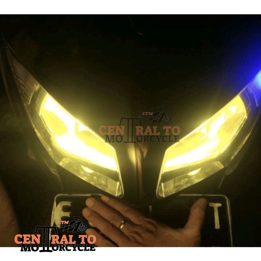 LAMPU DEPAN LED UTAMA H4 LENSA LASER H2 AC DC YAMAHA VIXION NINJA R15 PULSAR DLL