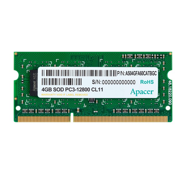 RAM LAPTOP APACER DDR3L 4GB 1600 SODIMM